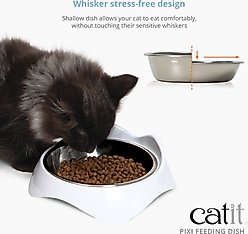 Catit PIXI Double Cat Bowl, White slide 2 of 6