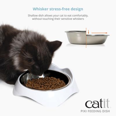 Show full view: Catit PIXI Double Cat Bowl, White slide 3 of 6