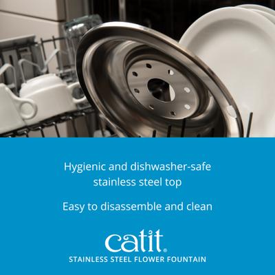 Show full view: Catit Flower Stainless Steel Top Cat Fountain slide 6 of 10