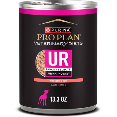 Purina Pro Plan Veterinary Diets Purina Pro Plan Veterinary Diets UR Savory Selects Urinary Ox/St with Salmon in Gravy Wet Dog Food, 13.3-oz can, case of 12