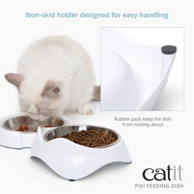 Show full view: Catit PIXI Double Cat Bowl, White slide 5 of 6