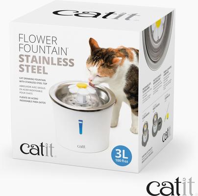 Show full view: Catit Flower Stainless Steel Top Cat Fountain slide 3 of 10