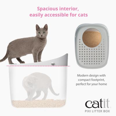 Show full view: Catit PIXI Cat Litter Box, Grey slide 4 of 7