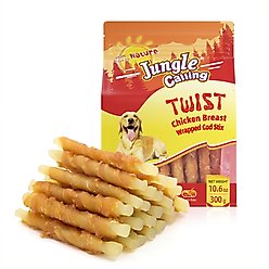 Jungle Calling Chicken Wrap Cod Sticks Rawhide-Free Dog Treats, 10.6-oz bag