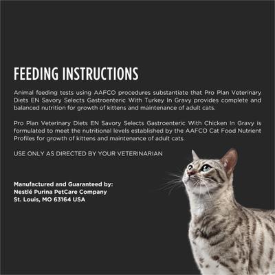 Show full view: Purina Pro Plan Veterinary Diets EN Savory Selects in Gravy Chicken & Turkey Variety Pack Wet Cat Food, 5.5-oz, case of 24 slide 9 of 9
