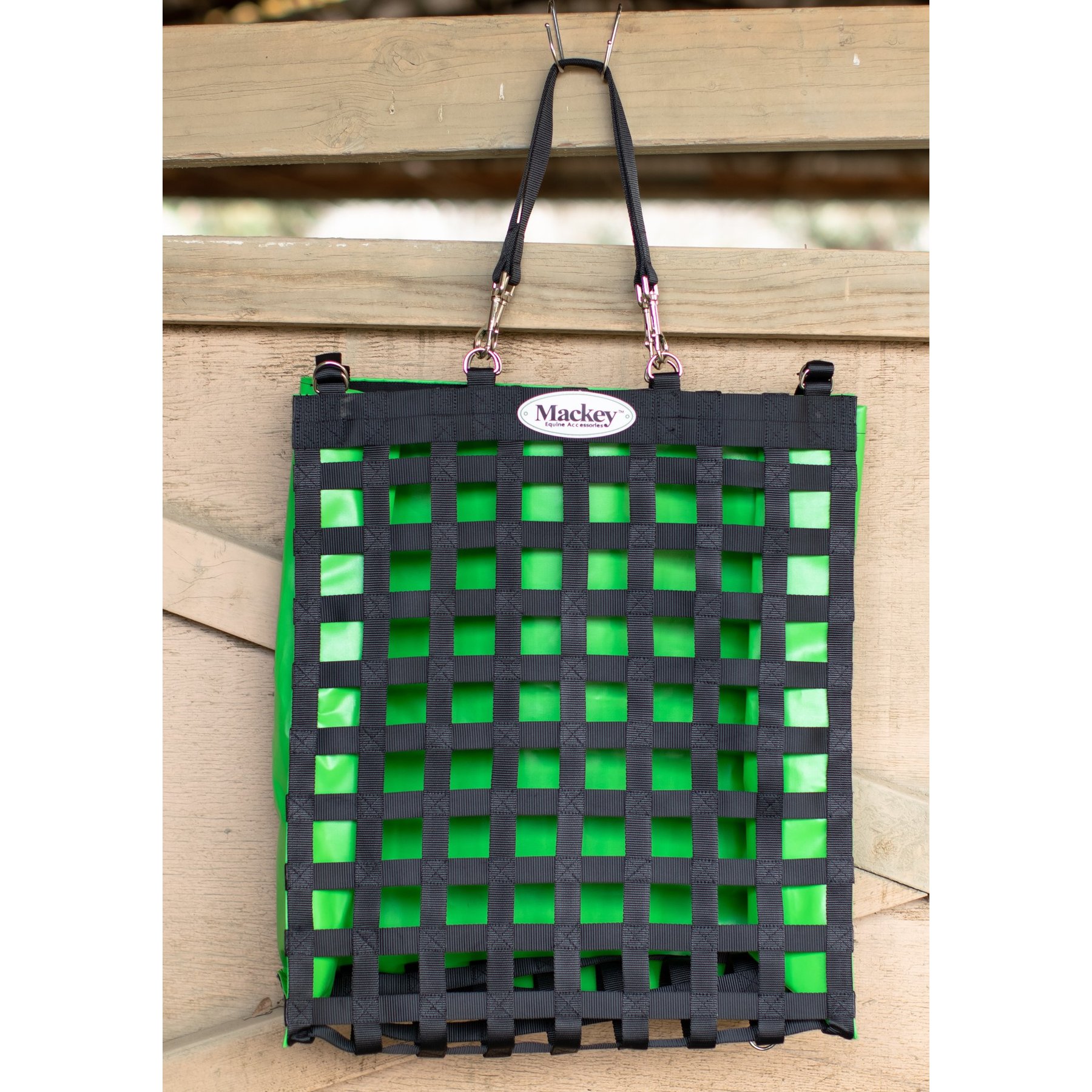 Mackey Equine Accessories Classic Horse Slow Feeder Hay Bag, Green/Black