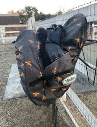 Mackey Equine Accessories Bee Mine GP/CC Saddle Cover, Black/Yellow
