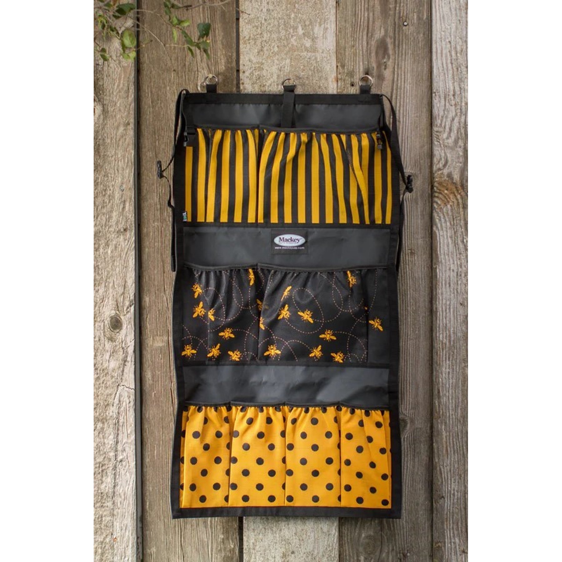 Mackey Equine Accessories Bee Mine Hanging Horse Tack Organizer, Black/Yellow
