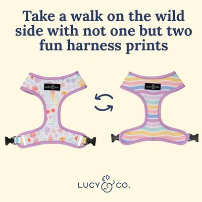 Show full view: Lucy & Co. Life's a Beach Reversible Dog Harness, Small: 14 to 18-in chest slide 3 of 6