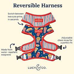 Lucy & Co. Red, White & BBQ Reversible Dog Harness, Small: 14 to 18-in chest slide 2 of 6