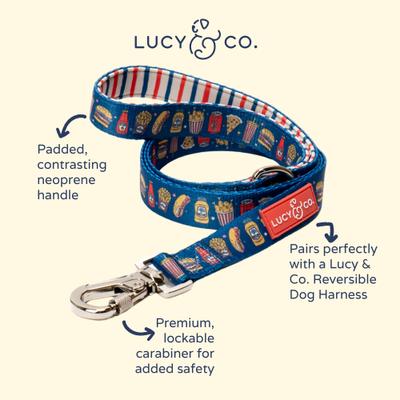 Show full view: Lucy & Co. Red, White & BBQ Dog Leash, Large: 5-ft long, 1-in wide slide 3 of 5