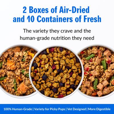 Show full view: PetPlate Human Grade Chicken & Turkey Variety Pack Fresh Wet & Air-Dried Baked Dry Dog Food, 12-oz cup, case of 10 slide 4 of 11