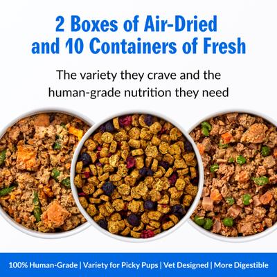 Show full view: PetPlate Human Grade Beef & Chicken Value Pack Fresh Wet & Air-Dried Baked Dry Dog Food, 12-oz cup, case of 10 slide 4 of 11
