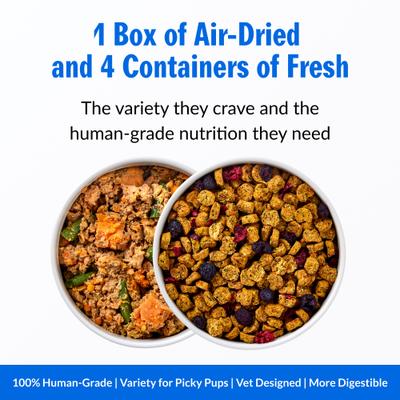 Show full view: PetPlate Human Grade Chicken Starter Pack Fresh Wet & Air-Dried Baked Dry Dog Food, 12-oz cup, case of 4 slide 4 of 11