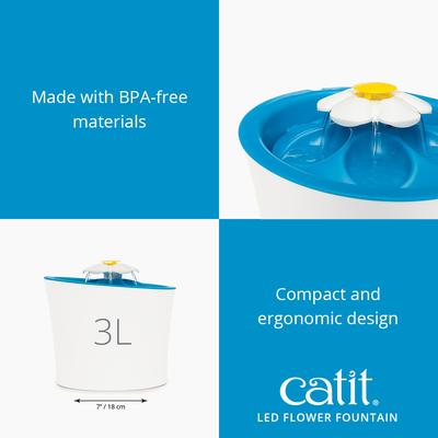 Show full view: Catit Flower LED Nightlight Cat Fountain slide 7 of 9