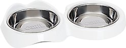 Catit PIXI Double Cat Bowl, White