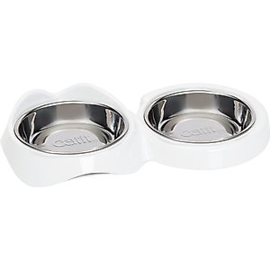 Catit PIXI Double Cat Bowl, White