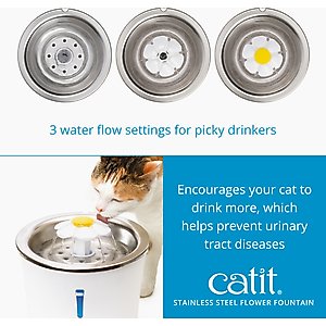 Catit Flower Stainless Steel Top Cat Fountain