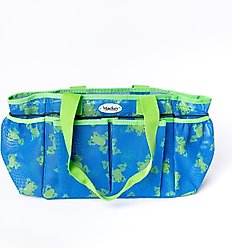 Mackey Equine Accessories Flying Frogs Horse Grooming Wash Rack Tote, Blue/Green