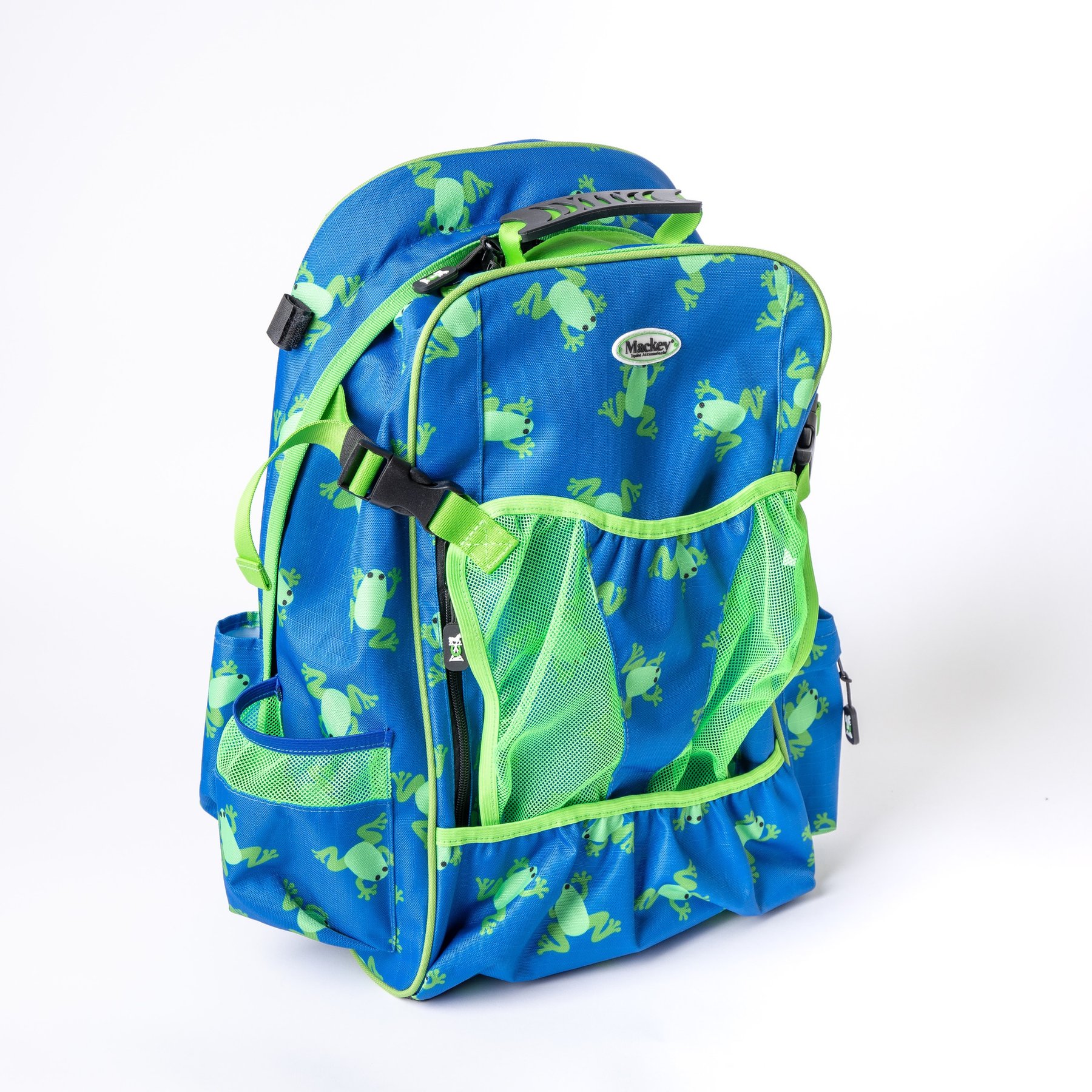 Mackey Equine Accessories Flying Frogs Equestrian Backpack, Blue/Green