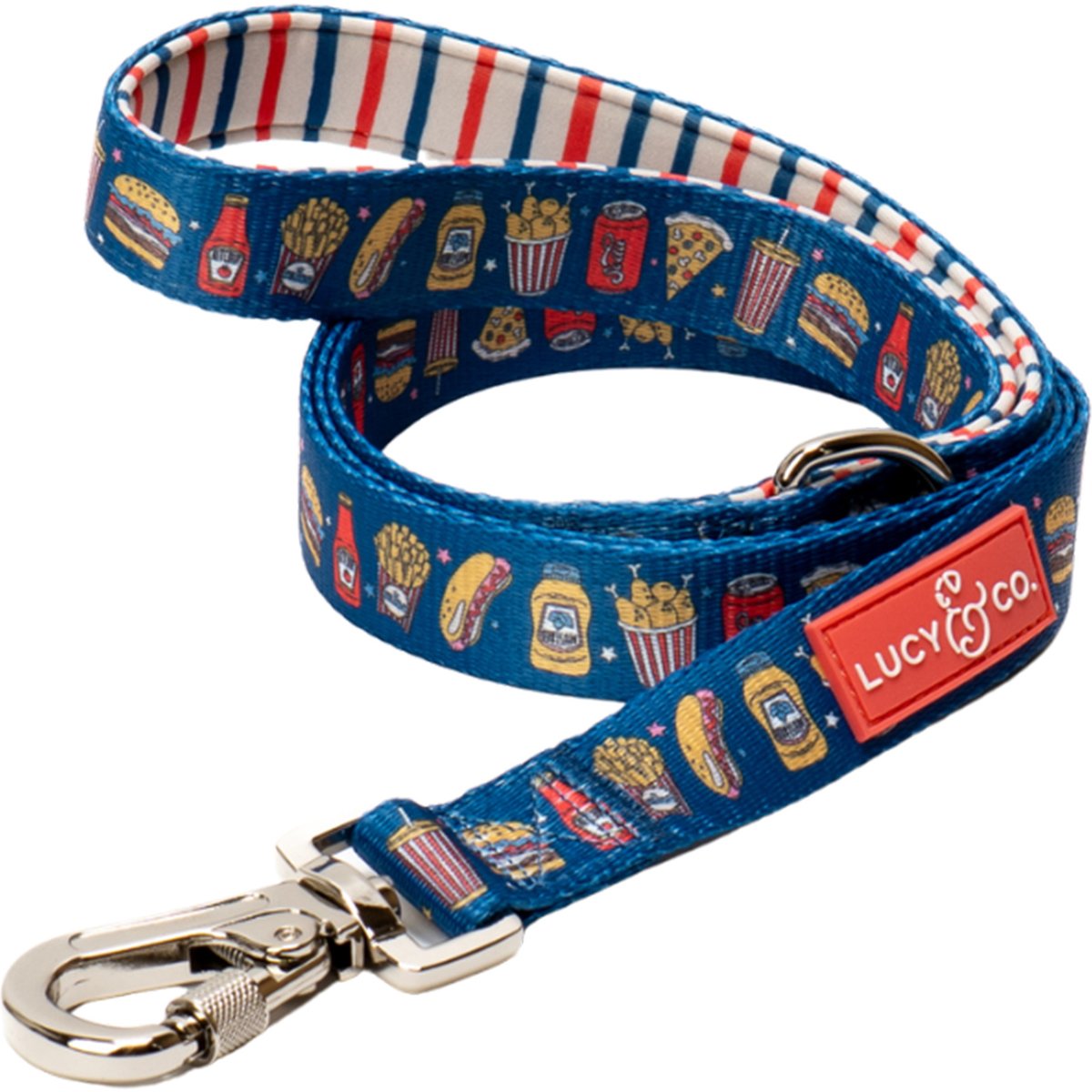 Lucy & Co. Red, White & BBQ Dog Leash, Small: 5-ft long, 0.6-in wide