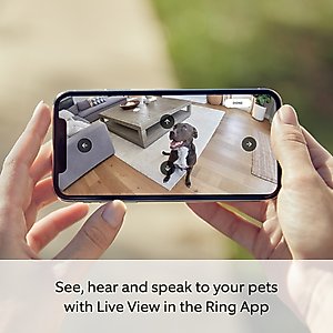 Ring Stick Up Cam Outdoor WiFi Pet Camera, White