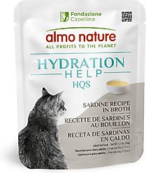 Almo Nature Hydration Help HQS Sardine Recipe in Broth Wet Cat Food Topping, 1.77-oz pouch, case of 12