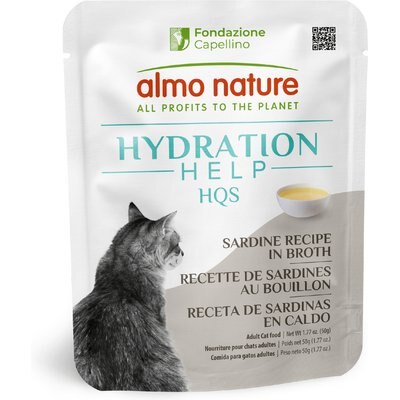 Almo Nature Almo Nature Hydration Help HQS Sardine Recipe in Broth Wet Cat Food Topping, 1.77-oz pouch, case of 12