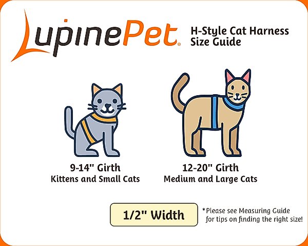 Show full view: LupinePet Adopt H-Style Cat Harness, Average & Large Cats: 12 to 20-in chest slide 2 of 4