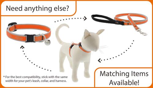 Show full view: LupinePet Reflective Paws H-Style Cat Harness, Large: 12 to 20-in chest, Pink Paws slide 6 of 7