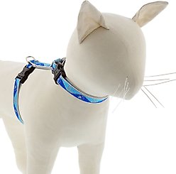 LupinePet Reflective Paws H-Style Cat Harness, Large: 12 to 20-in chest, Blue Paws