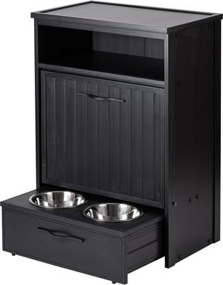 Show full view: New Age Pet ECOFLEX Double Dog Bowl, Espresso Black slide 7 of 12