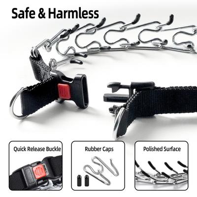 Show full view: Bousnic No Pull Pro-Training Quick Release Buckle Stainless Steel Prong Dog Collar, 22-in neck, 3.5-mm wide slide 3 of 9