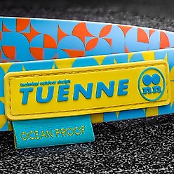 Tuenne Geo Oceanproof Dog Collar, Yellow, Large: 28-in neck, 1-in wide slide 2 of 7