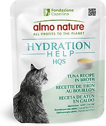 Almo Nature Hydration Help HQS Tuna Recipe in Broth Wet Cat Food Topping, 1.77-oz pouch, case of 12