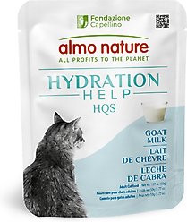 Almo Nature Hydration Help HQS Goat Milk Wet Cat Food Topping, 1.77-oz pouch, case of 12