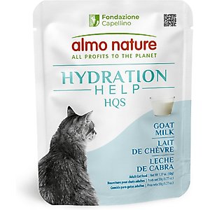 Almo Nature Hydration Help HQS Goat Milk Wet Cat Food Topping, 1.77-oz pouch, case of 12