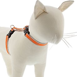 LupinePet Reflective Diamonds H-Style Cat Harness, 12 to 20-in chest, Orange Diamond