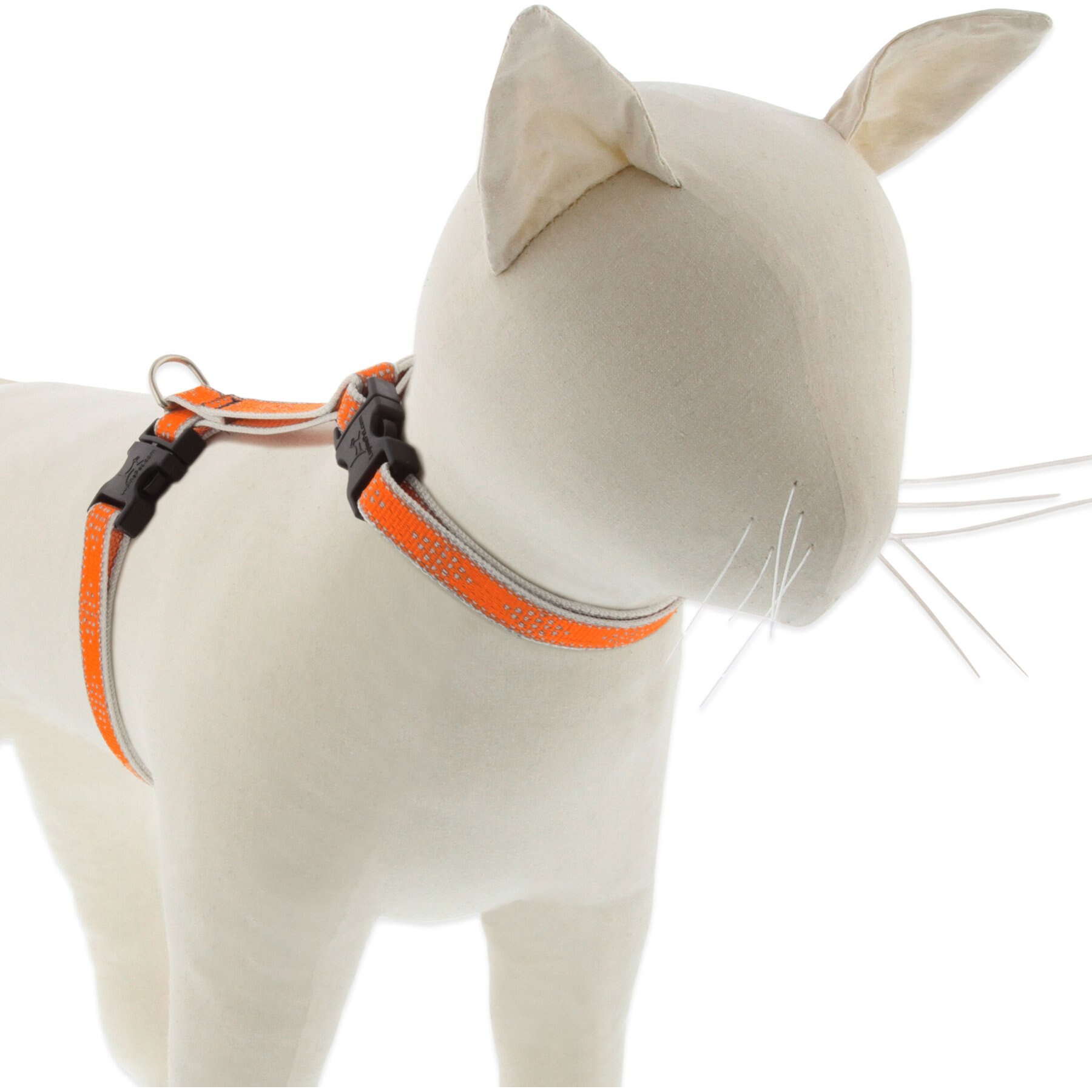 LupinePet Reflective Diamonds H-Style Cat Harness, Orange Diamond, 12 to 20-in chest
