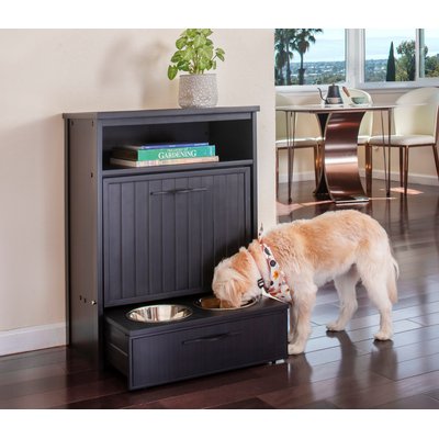 New Age Pet New Age Pet ECOFLEX Double Dog Bowl, Espresso Black