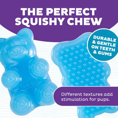 Show full view: Outward Hound Gummiez Bear 2-in-1 Dental Dog Chew & Treat Dispensing Game Toy, Blue slide 3 of 9