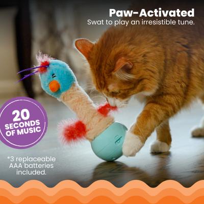 Show full view: Catstages Electronic Dancing Ostrich Interactive Plush Cat Toy, Blue slide 3 of 8