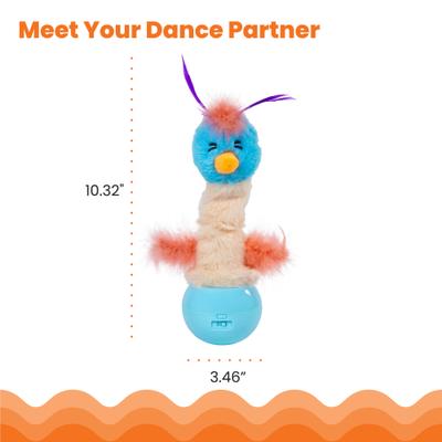 Show full view: Catstages Electronic Dancing Ostrich Interactive Plush Cat Toy, Blue slide 5 of 8