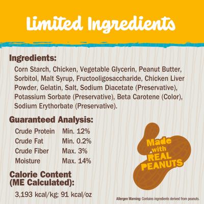 Show full view: Cadet Chewalicious Classic Chewy Rolls Peanut Butter Flavor Dog Chews, 15 count slide 7 of 12