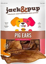 Jack & Pup Whole Pig Ear Dog Chews, 10 count