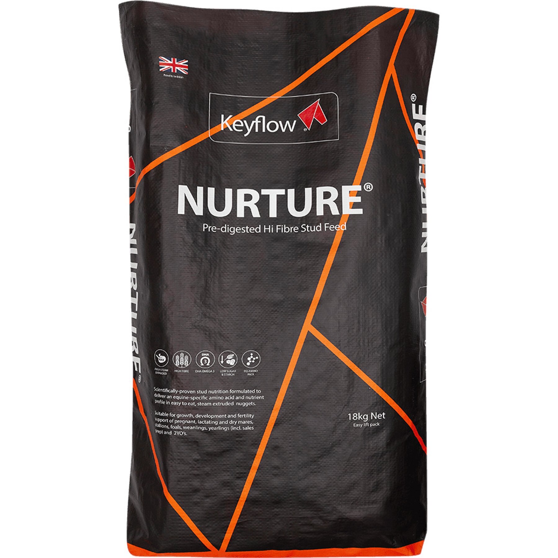 Keyflow Feeds Nurture Low Sugar, Low Starch & High Fat Horse Feed, 39-lb bag