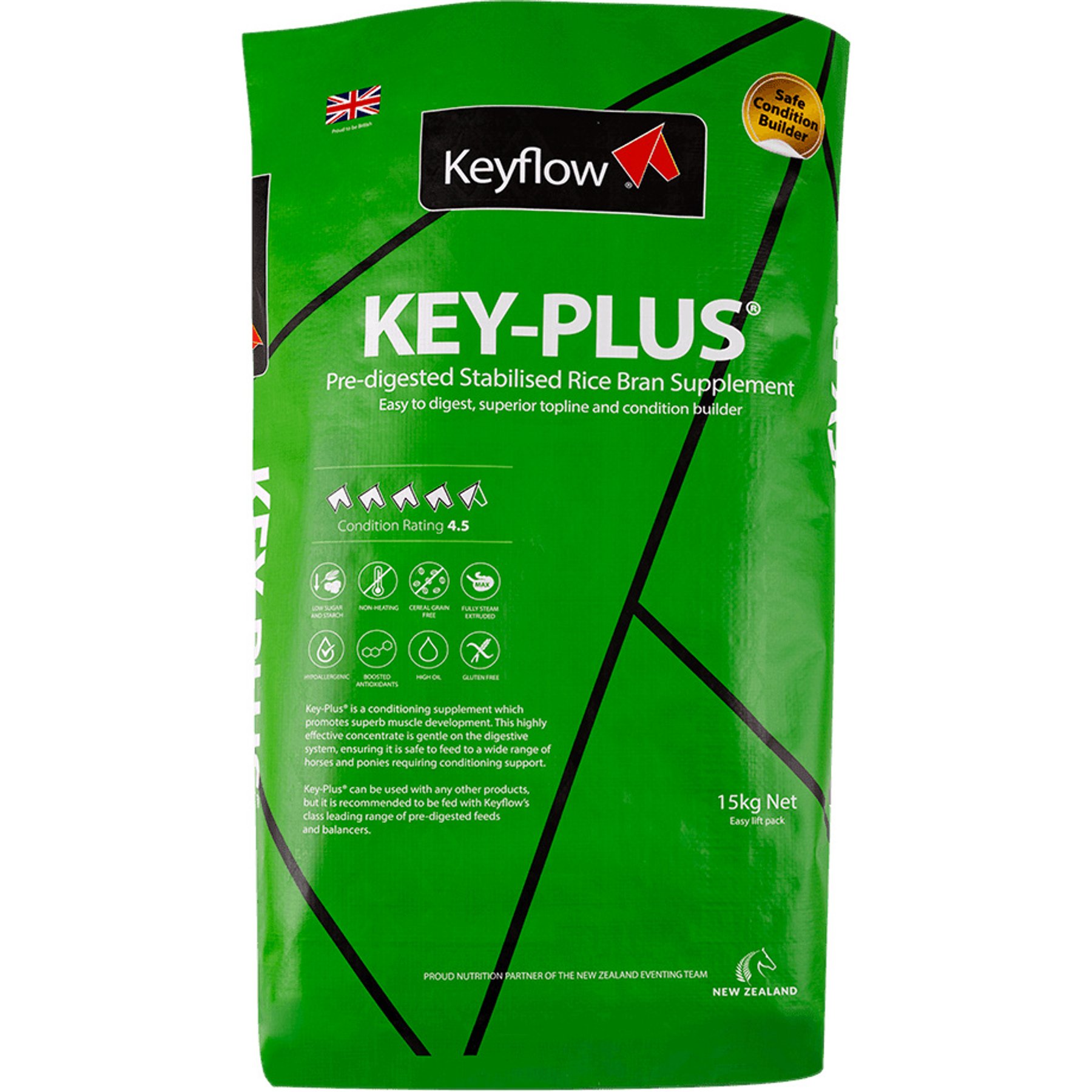 Keyflow Feeds Key Plus Low Sugar, Low Starch & High Fat Horse Feed, 33-lb bag