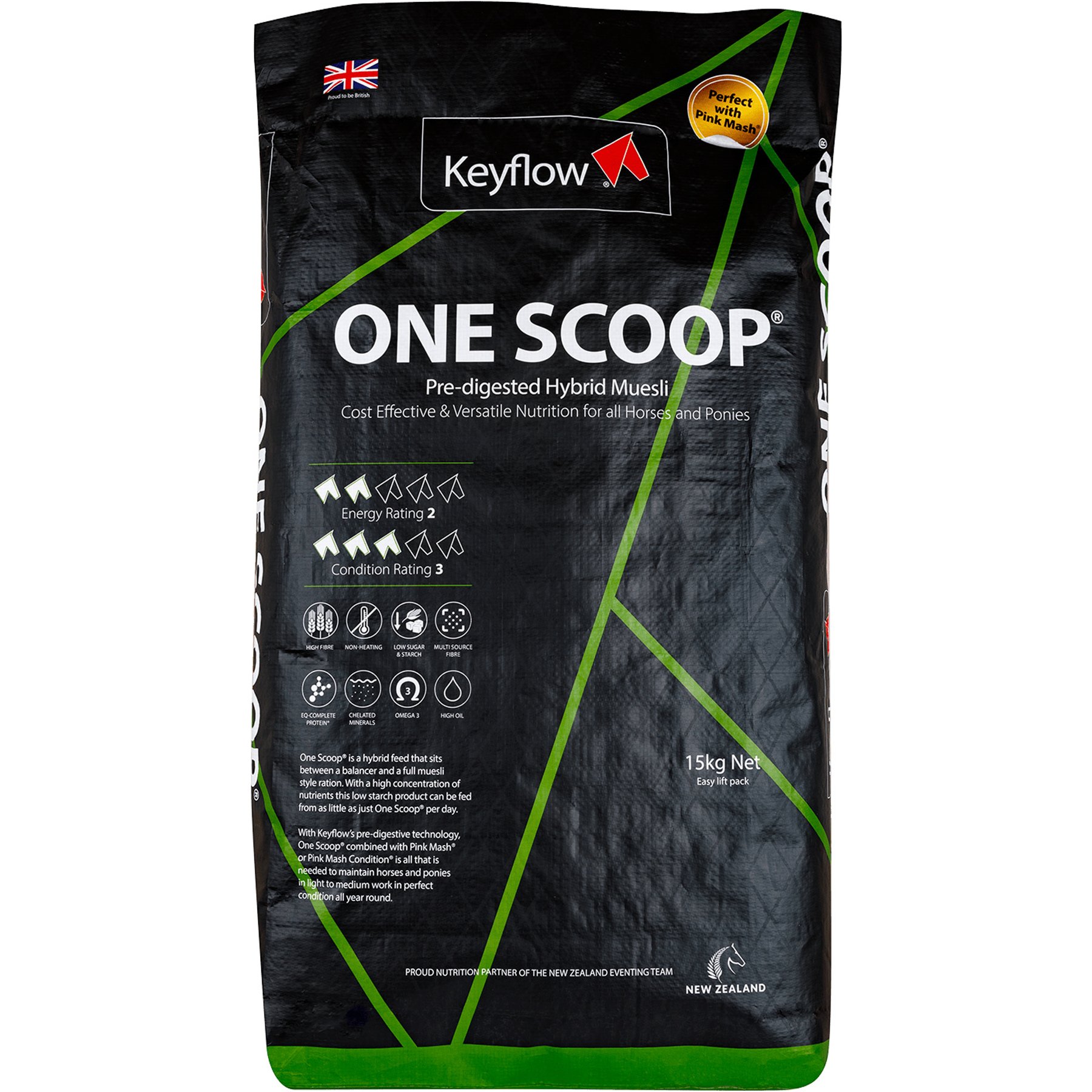 Keyflow Feeds One Scoop Pre-Digested Hybrid Muesli Horse Feed, 33-lb bag