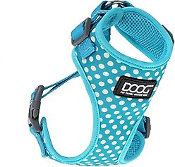 DOOG Step In Neoflex Snoopy Dog Harness, Light Blue/White Polka Dot, X-Small: 11 to 13-in chest