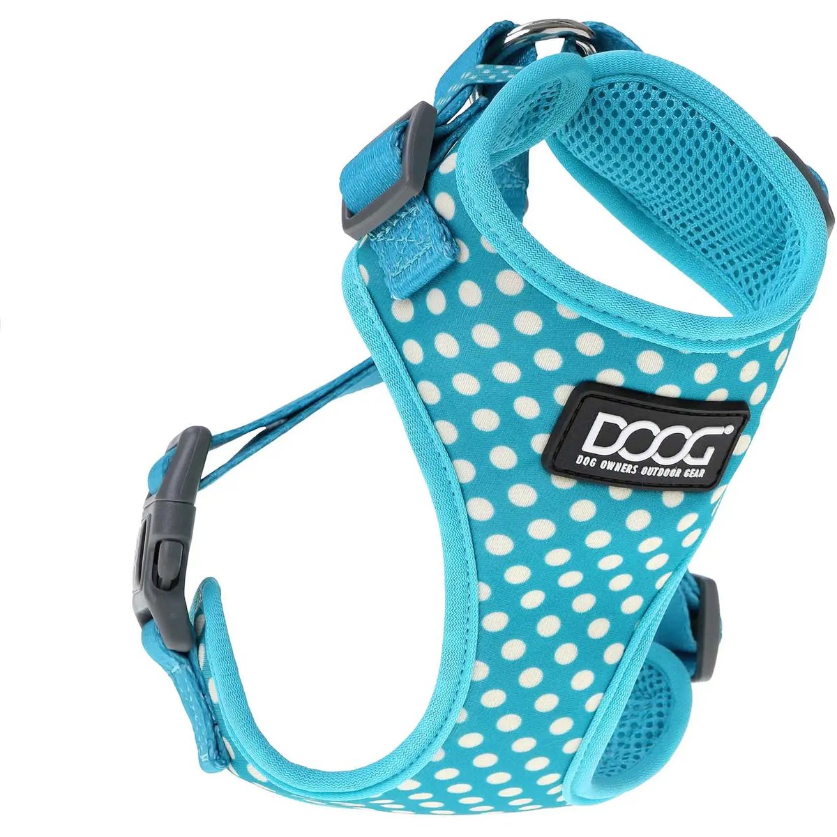 DOOG Step In Neoflex Snoopy Dog Harness, Light Blue/White Polka Dot, X-Large: 22.5 to 31.5-in chest